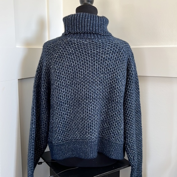 Zenana, Midnight Blue Cropped Turtleneck Sweater - Picture 3 of 4